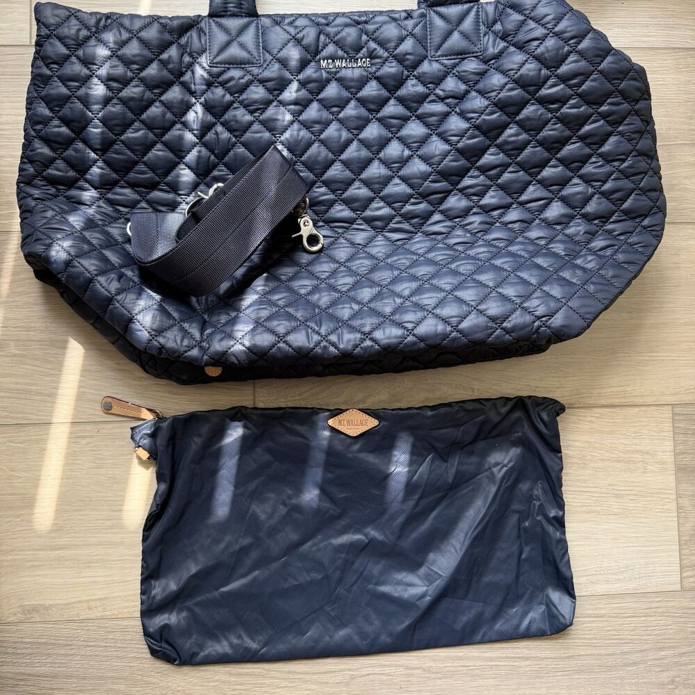 MZ Wallace Navy Metro Tote Deluxe with Strap - Large, Travel Tote - NWOT - Picture 8 of 12